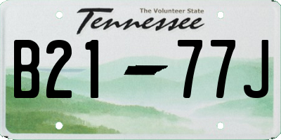 TN license plate B2177J