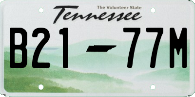 TN license plate B2177M