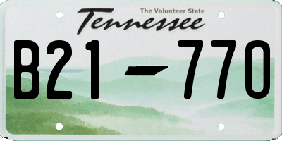 TN license plate B2177O