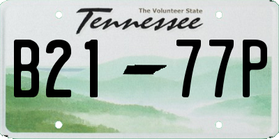 TN license plate B2177P