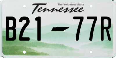 TN license plate B2177R