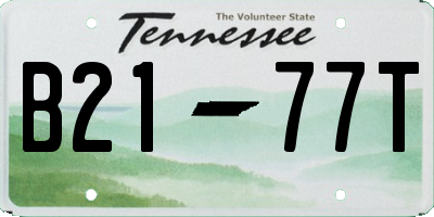 TN license plate B2177T