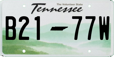 TN license plate B2177W