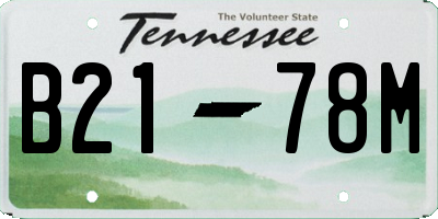 TN license plate B2178M
