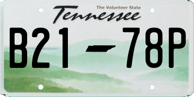 TN license plate B2178P