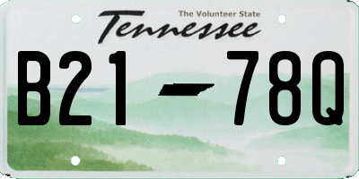 TN license plate B2178Q
