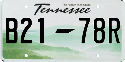 TN license plate B2178R