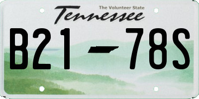 TN license plate B2178S