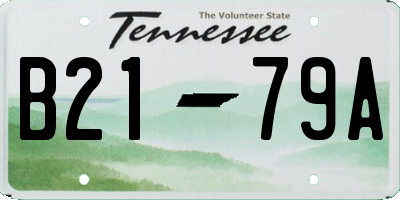 TN license plate B2179A