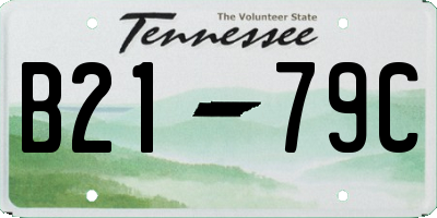 TN license plate B2179C