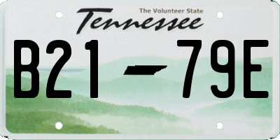 TN license plate B2179E