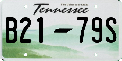 TN license plate B2179S