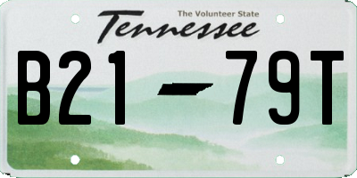 TN license plate B2179T