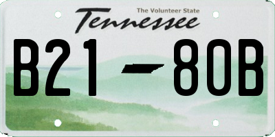 TN license plate B2180B