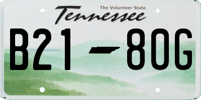 TN license plate B2180G