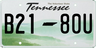 TN license plate B2180U