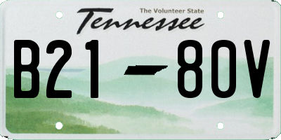 TN license plate B2180V