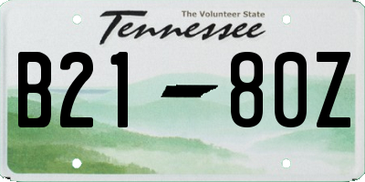 TN license plate B2180Z