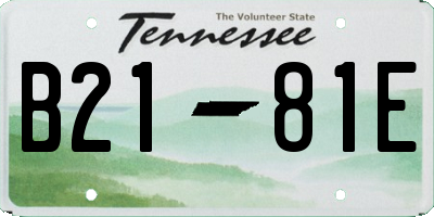 TN license plate B2181E