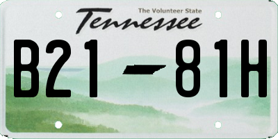 TN license plate B2181H