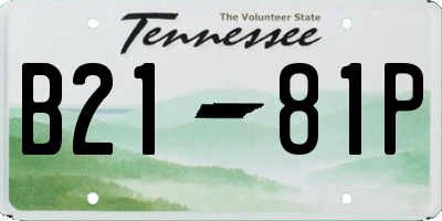 TN license plate B2181P