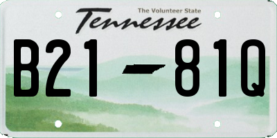 TN license plate B2181Q