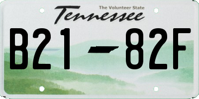 TN license plate B2182F