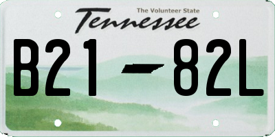TN license plate B2182L
