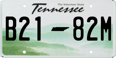 TN license plate B2182M
