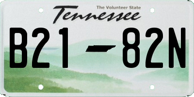 TN license plate B2182N