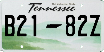 TN license plate B2182Z