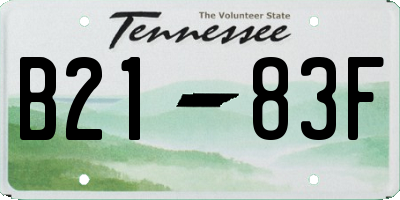 TN license plate B2183F
