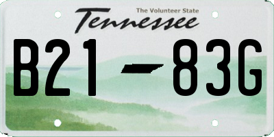 TN license plate B2183G