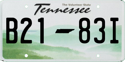 TN license plate B2183I