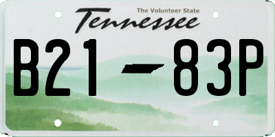 TN license plate B2183P