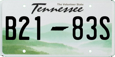 TN license plate B2183S