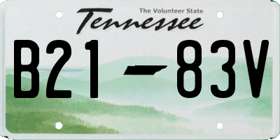 TN license plate B2183V