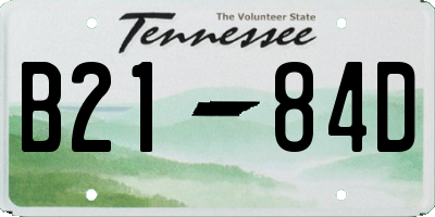 TN license plate B2184D