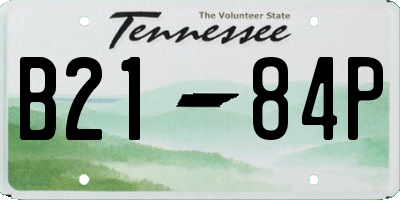 TN license plate B2184P