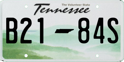 TN license plate B2184S