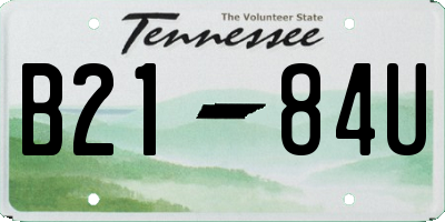 TN license plate B2184U