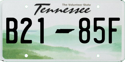 TN license plate B2185F