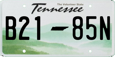 TN license plate B2185N