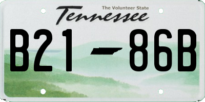 TN license plate B2186B