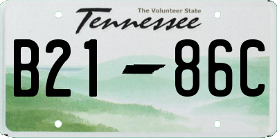 TN license plate B2186C