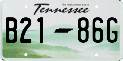 TN license plate B2186G
