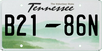 TN license plate B2186N