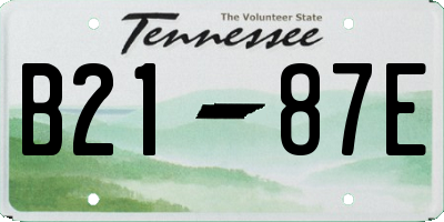 TN license plate B2187E