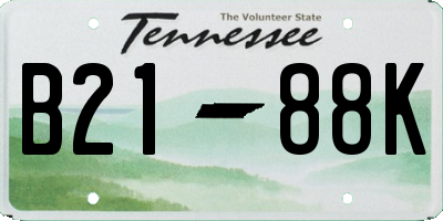 TN license plate B2188K