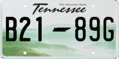 TN license plate B2189G